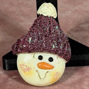 Vintage Snowman Brooch Pin